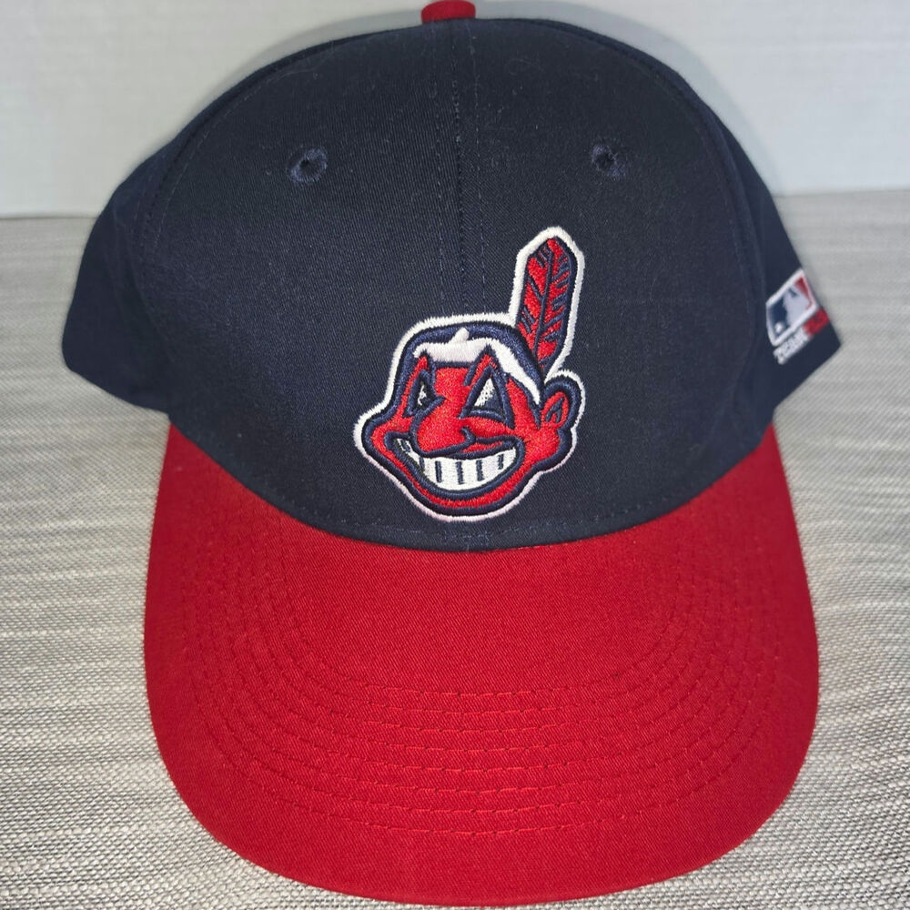 Vintage Cleveland Indians Baseball Cap Embroidered Chief Wahoo Navy and Red